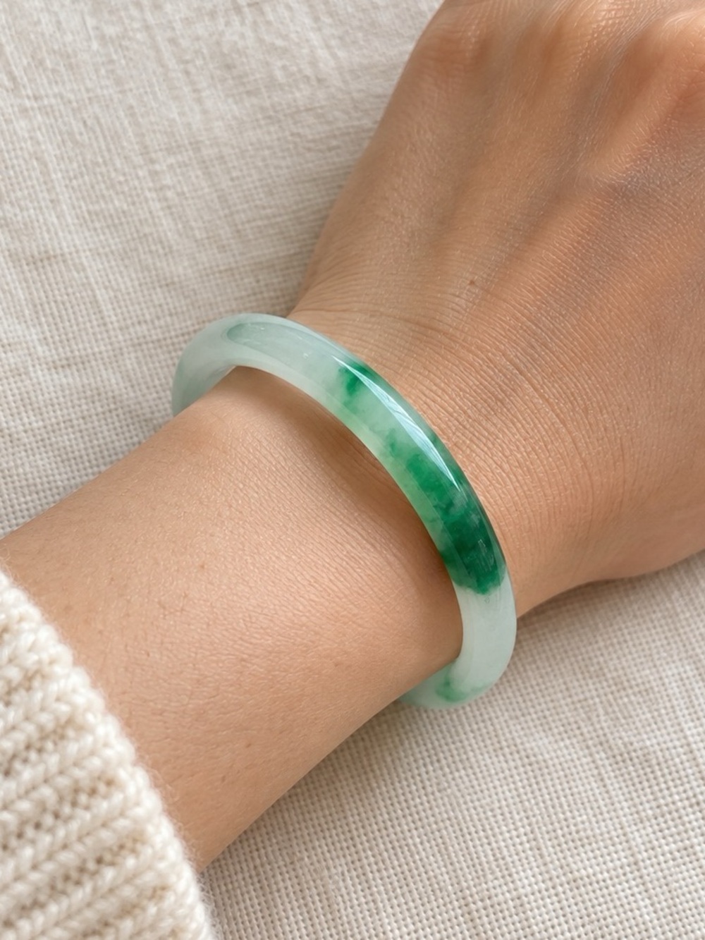 Vintage Genuine Jade Bangle Bracelet | Children’s Size | Family Heirloom